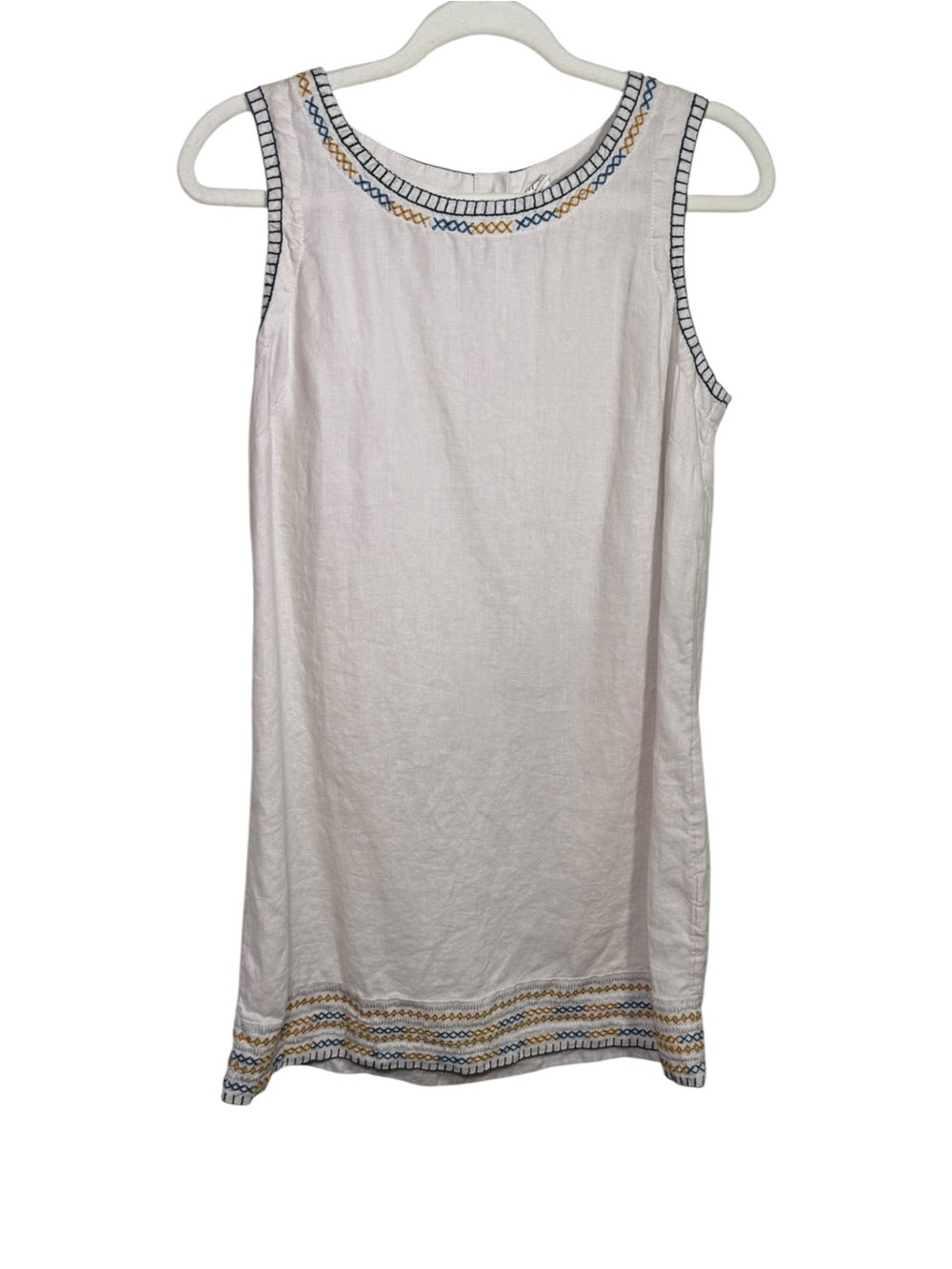 Artisan NY 100% Linen Sheath Dress Beige Boho Minimalist Small